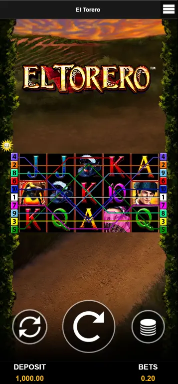 El Torero Basisspiel mit Torero-Wild und Bulle-Scatter auf den Walzen