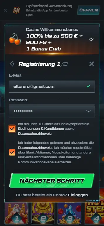 Kontoregistrierung und Verifizierung im Online-Casino für Deutschland