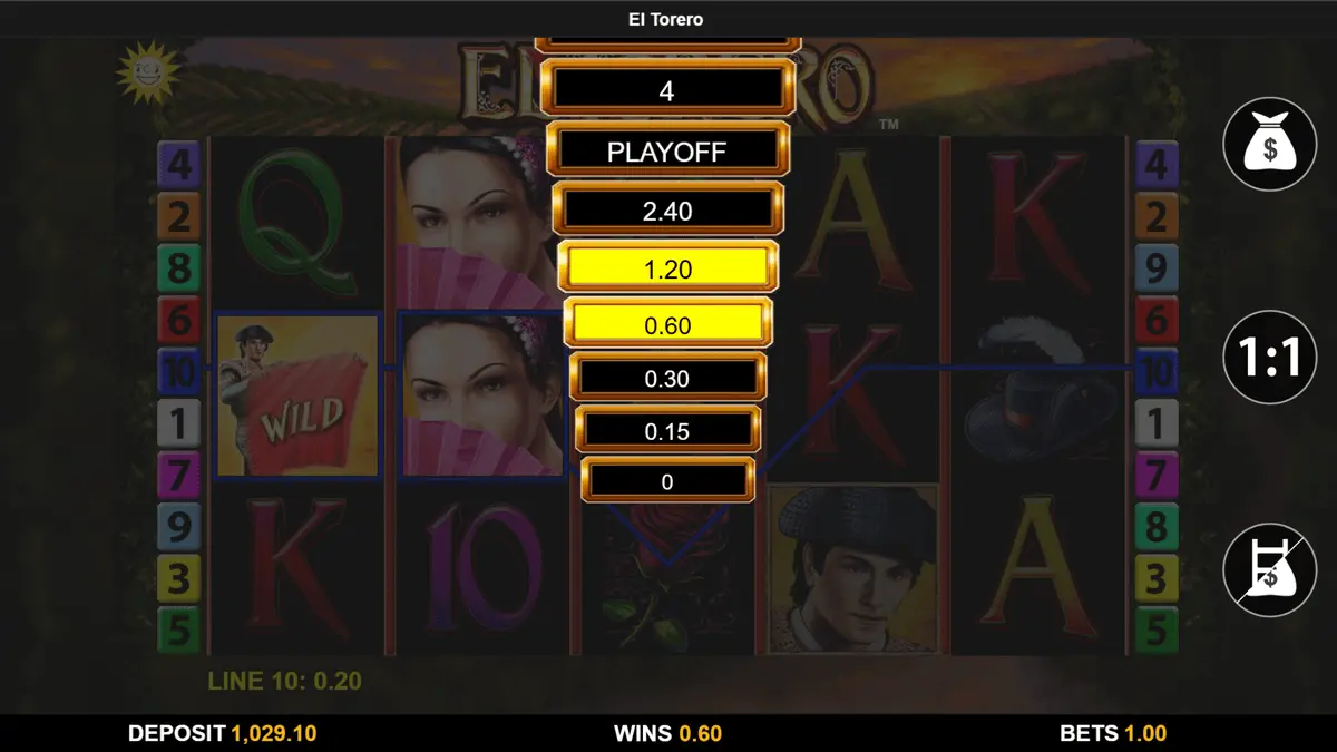 El Torero Ladder Gamble aktiv mit sichtbarer Stufenleiter